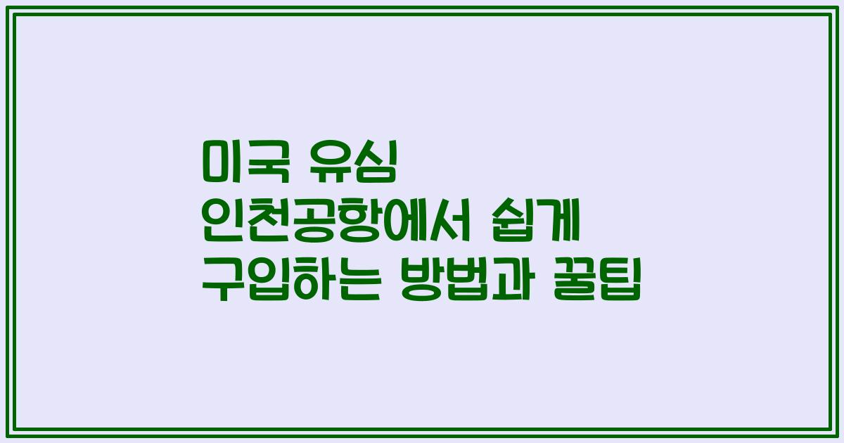 미국 유심 인천공항에서 쉽게 구입하는 방법과 꿀팁